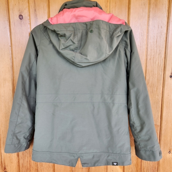 ROXY Girls Winter Ski Jacket, Army Olive Green, Size 12 / Large - Picture 2 of 4